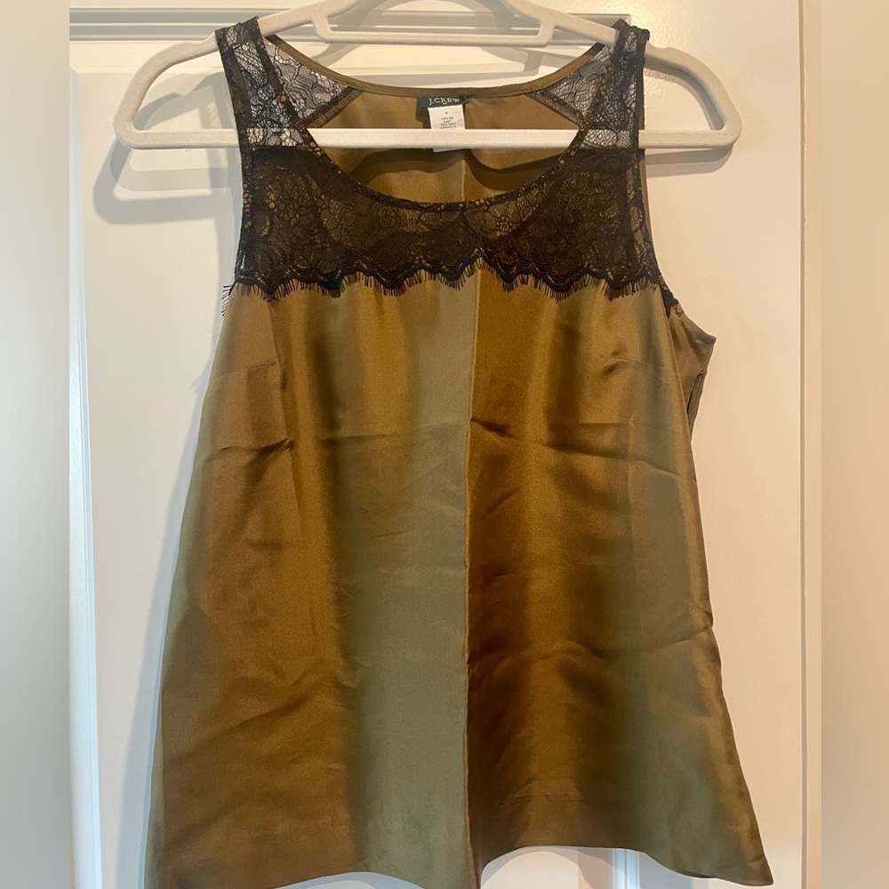 J Crew silk and lace tank top, size 4